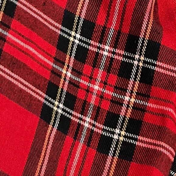 Super Low Fat Vintage 90s School Girl Plaid Mini Skirt Pleated Punk Red Academia - Picture 6 of 8